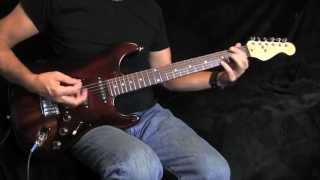 Video thumbnail for Poynter Custom Shop Hollow Strato### Vintage Blues special Lollar blackface pups by Bill Newman Media