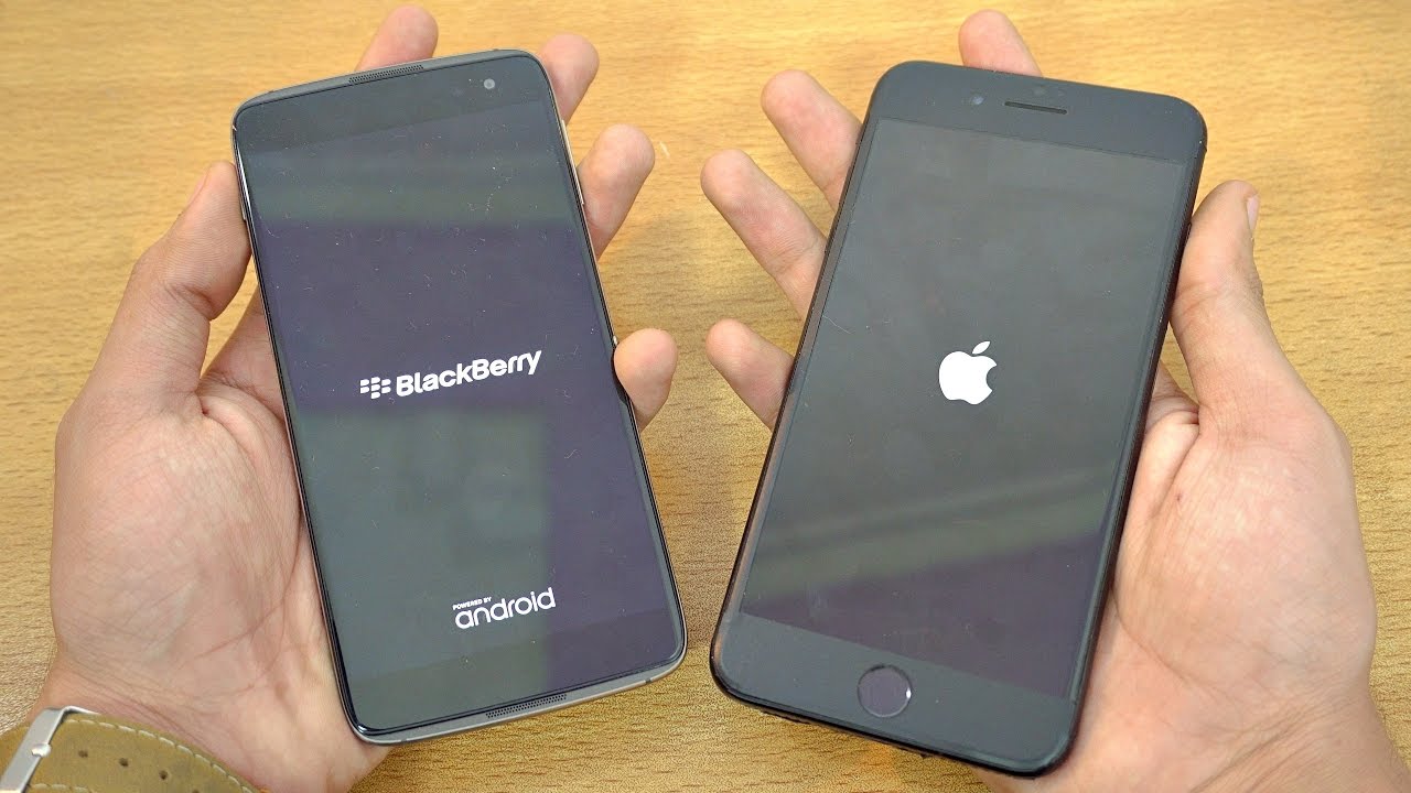 BlackBerry DTEK60 vs iPhone 7 Plus - Speed Test! (4K)