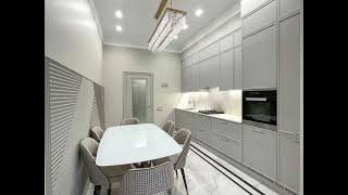 Неоклассическая прямая белая кухня Проект 124 фото 6