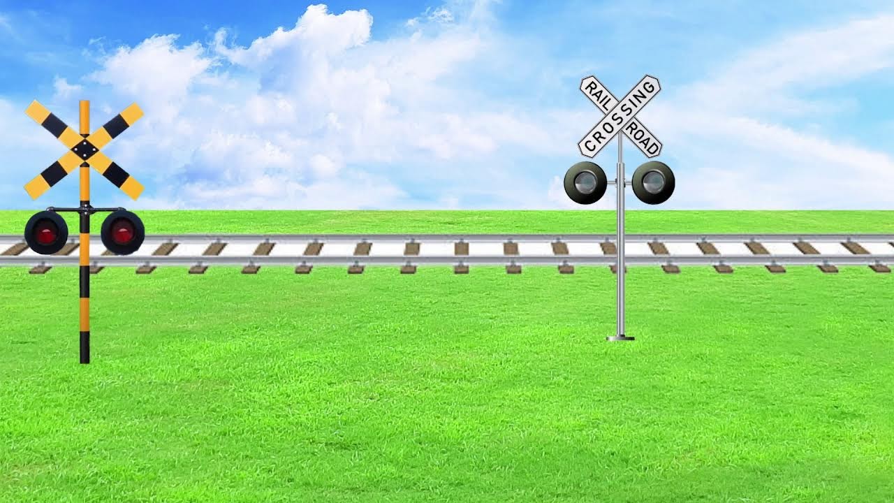 【踏切アニメ】さまざまな形の踏切カンカン 4788 Railroad crossings of various shapes 4788