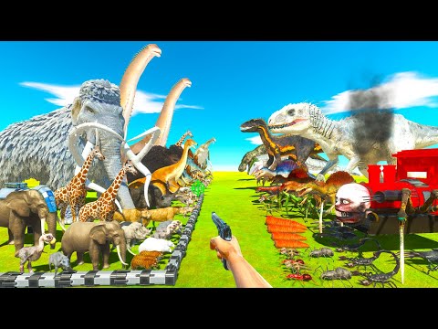 Dinosaur Fight | Carnivore Dinosaurs & Reptiles vs Ice Age Animals - Animal Revolt Battle Simulator