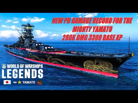 MY NEW PB DAMAGE RECORD FOR YAMATO IN WOWS LEGENDS #wowslegends #BIGJ285 #yamato