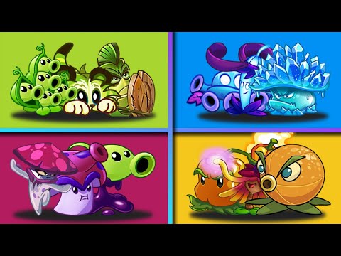PvZ 2 Battlez - Random 4 Colorful Team Plants Battlez - Who Will Win?