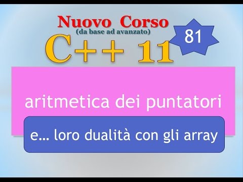 Nuovo Corso C++11 ITA 81: puntatori, aritmetica e dualità con gli array