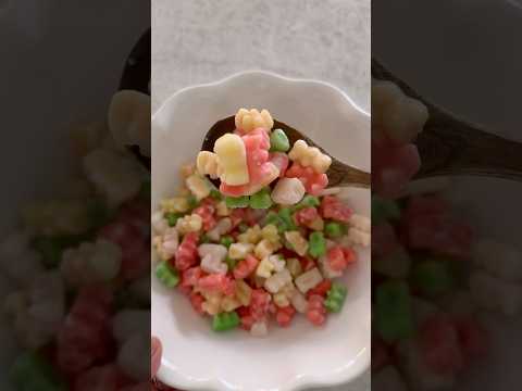 Frozen gummy bears 🧸🩵 #asmr #easyrecipe #dessert #restock #recipe