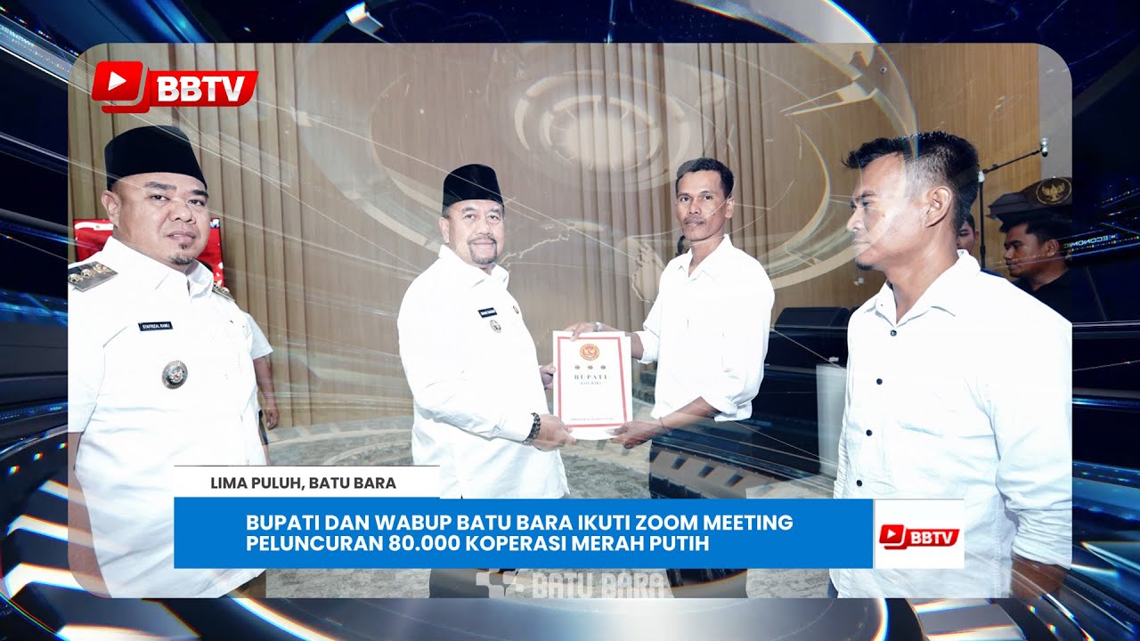BUPATI DAN WABUP BATU BARA IKUTI ZOOM MEETING PELUNCURAN 80.000 KOPERASI MERAH PUTIH