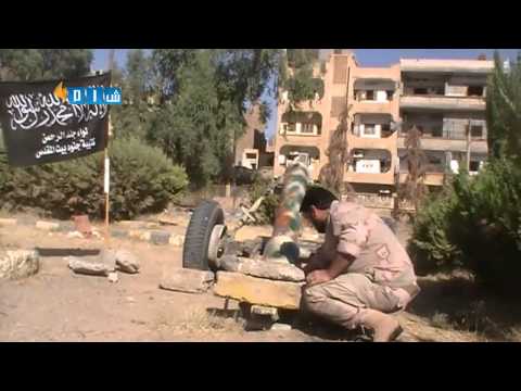 استهداف  قوات النظام بمدفع محلي الصنع من قبل جنود بيت المقدس في دير الزور