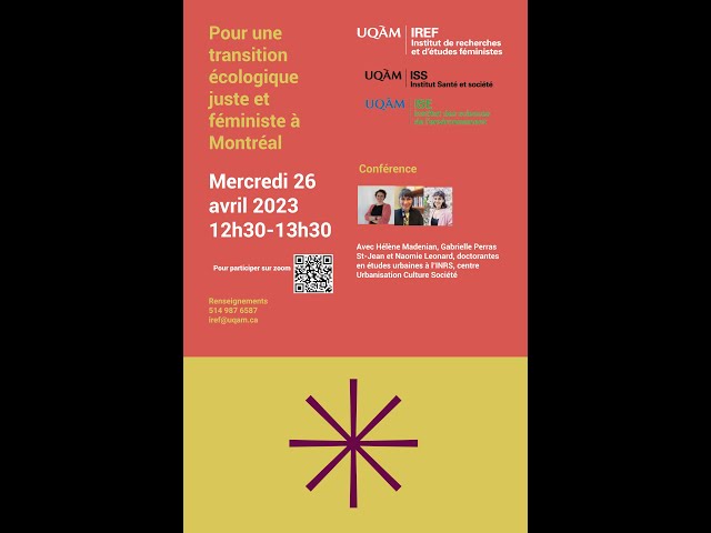 Conférence: «Pour une transition écologique juste et féministe à Montréal»