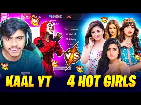 Me Vs 4 Pro girls 😨❤️ - grandmaster girls call me noob || papa ki pari ka attitude 😤 - free fire