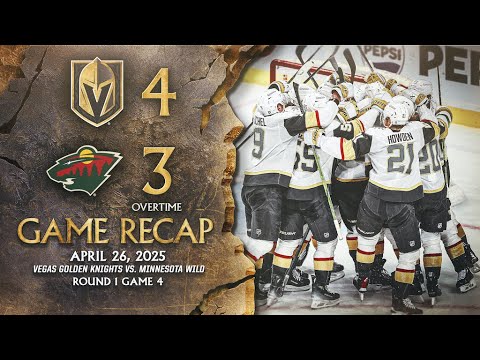 GAME 4 HIGHLIGHTS | Vegas Golden Knights 4, Minnesota Wild 3 OT | April 26, 2025