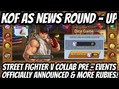 KoF AS News Round - Up: Street Fighter V Collab Pre - Events Announced & More Free Rubies!