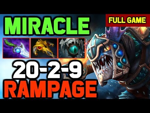 OMG! MIracle- Slark NONSTOP Kills RAMPAGE w/ Gh IO support