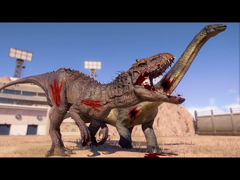 INDOMINUS REX vs 6x SAUROPODS IN SAN DIEGO ARENA  - Jurassic World Evolution 2