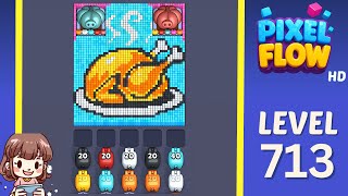 Pixel Flow Level 713 Solution Walkthrough