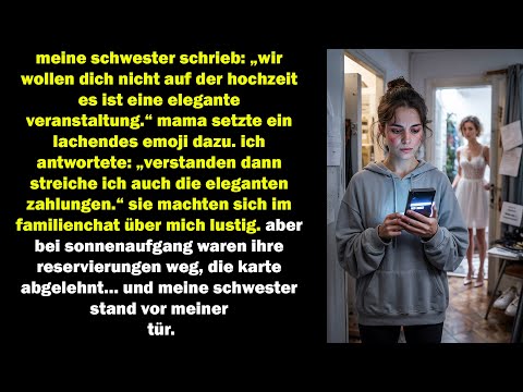 “You’re not suitable for the wedding,” my sister wrote – and in the morning she was standing at m...