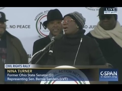Nina Turner speaks on behalf of Bernie Sanders at Washington Rally