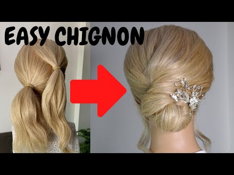 Easy chignon hairstyle - quick hair tutorial
