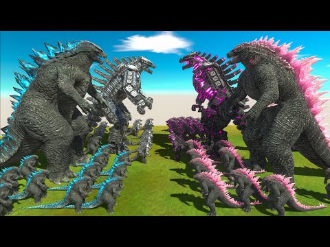 Growing Godzilla 2014 x Mechagodzilla 2021 VS New Empire Itself - Animal Revolt Battle Simulator