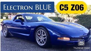 2003 Chevrolet Corvette Z06 ELECTRON BLUE MOD RED INTERIOR LOW MILES FOR SALE WALK AROUND VIDEO