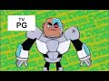 TV PG Screen Bug And Closed Captions In Teen Titans Go Intro