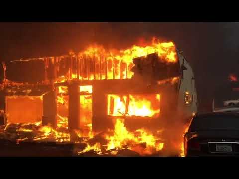 Northern California firefighters say a fast-moving wildfire destroyed a couple of thousand structures. The 27,000 residents of Paradise, California were told to evacuate as the blaze burned through more than 28 square miles. (Nov. 9)