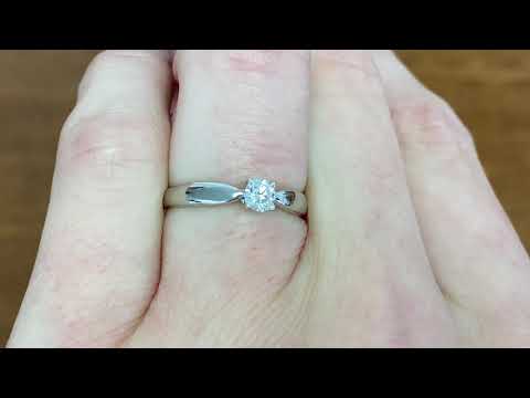 0.22ct Tiffany Round Brilliant Cut Diamond Engagement Ring - Hand Video