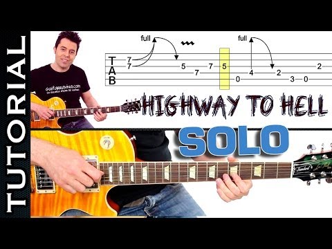 Como tocar Highway To Hell de AC DC SOLO tutorial fácil guitarra eléctrica facil clase