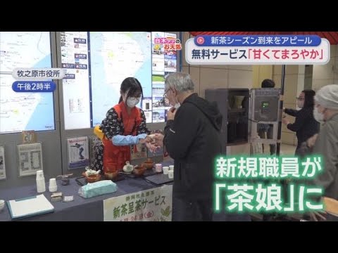 YouTube Video 新規職員が茶娘に扮し市役所ロビーで来庁者に新茶をサービス　静岡・牧之原市