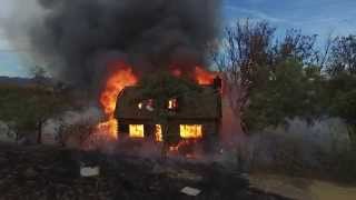 California Structure and brush fire Castaic, CA
