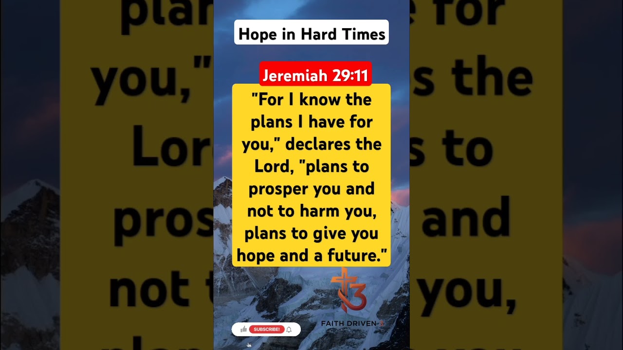 Jeremiah 29:11:Hope in Hard Times (READ THIS)#bibleverse #bible #jeremiah
