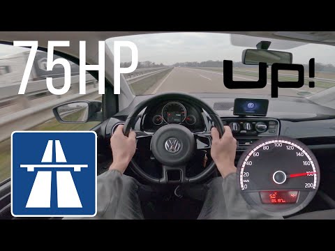 75HP VOLKSWAGEN UP! on AUTOBAHN POV (NO SPEED LIMIT) TOP SPEED