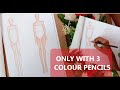 Skin Rendering Fashion Illustration For Beginners With Only 3 Colour Pencils 2 Different Skin Tone
