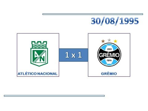 GOLS: Atlético Nacional 1 x 1 Grêmio - 30/08/1995 - Copa Libertadores