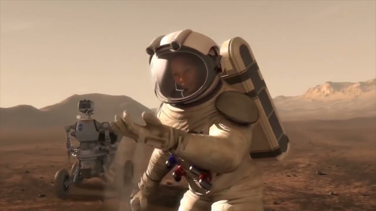 Frame from Journey to Mars: archival NASA footage from the documentary
