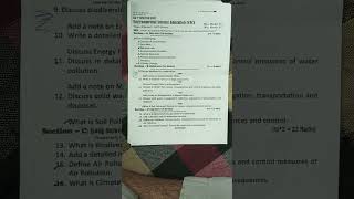BG ist sem to 3rd semester ENVIRONMENT SCIENCE VAC course question paper #environment #education