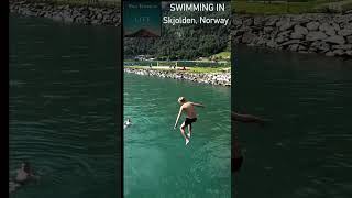 Swimming in Skjolden #welltravelledlife #travel #travelvlog #swimming #norwaytravel #norwegianfjord