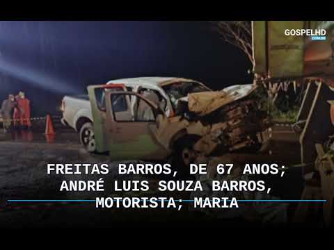 Caminhonete atinge bitrem parado na GO-164 em Santa Helena de Goias; quatro da mesma familia mo