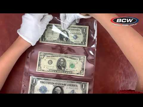 thumbnail video image 2 of 20 Micas de 3 Espacios Marca Bcw Para 60 Billetes Mexicanos, 2 of 5
