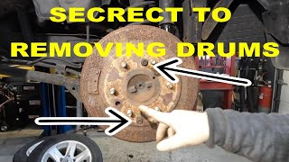 HOW TO REMOVE STUBBBORN STUCK ON BRAKE DRUMS THE EASY WAY WITH THIS METHOD MANY PEOPLE DON