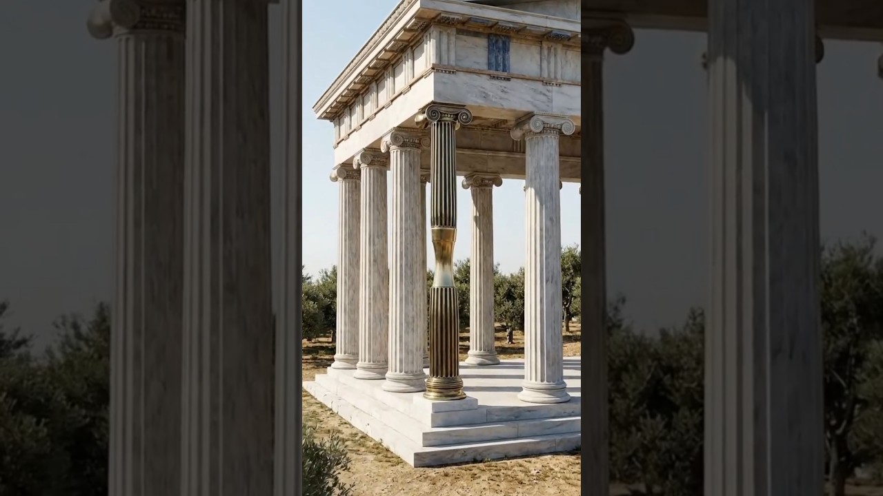 AI βίντεο χειροποίητη πένα Ionic Order αρχαίος κίονας
