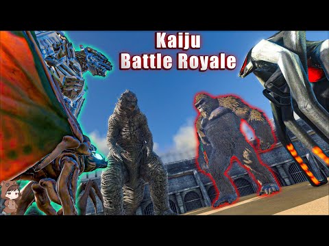 King Kong VS Femuto VS Mothra VS Normal & Mecha Godzilla| ARK Mod Battle Ep.126