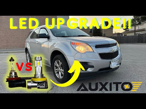 Chevy Equinox halogen to LED bulbs, Auxito review and install