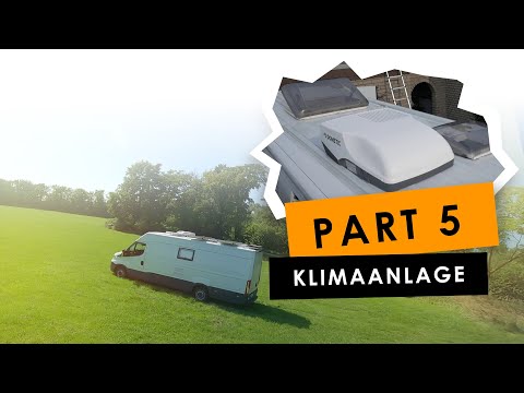Install air conditioning in DIY camper (Dometic Freshjet 2200) + external socket 🚐 Part 4