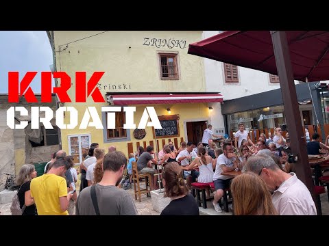 Summer vacation and walking in the old town in KRK, Croatia