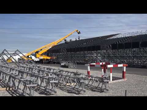 Eidgenössischen Schwing und Älplerfests ESAF Pratteln. Stand nach zwei Wochen Tribünenbau.