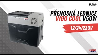 Přenosná kompresorová autochladnička Vigo Cool V50W, 50 l, 12/24/230V, Rukojeť a kolečka