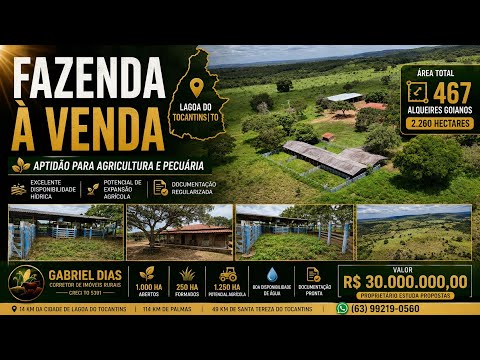 🌾 FAZENDA À VENDA – LAGOA DO TOCANTINS | TO