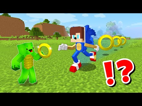 JJ and Mikey become SONIC THE HEDGEHOG CHALLENGE in Minecraft / Maizen Minecraft