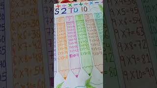 tables 2to 10 in draw math chart paper #shorts #drawing #shortsvideo aviral