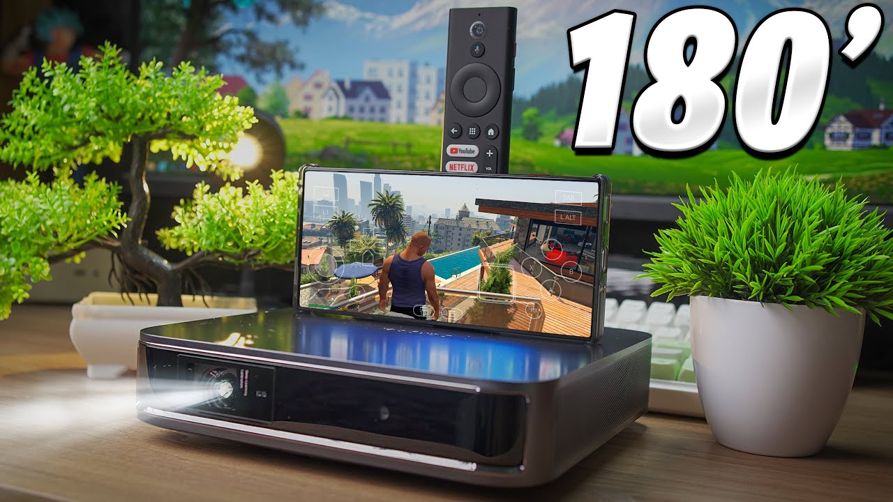 TRANSFORMEI meu CELULAR em 1 CONSOLE de 180 POLEGADAS!! Dangbei Atom